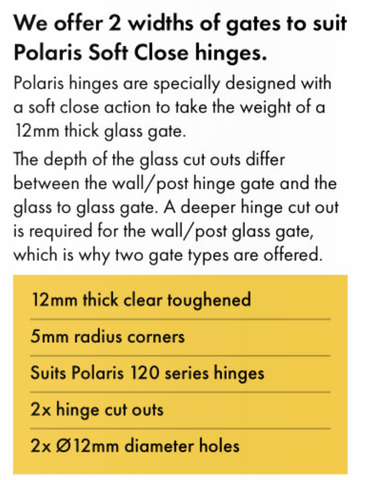 Polaris Glass Pool Fence Gate, 12mm glass pool fence gate