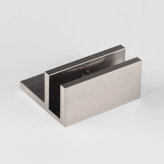 Frameless shower glass U BRACKET SQUARE WITH HORIZONTAL LEG 10mm glass - Brushed Nickel