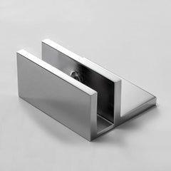 Frameless shower glass U BRACKET SQUARE WITH HORIZONTAL LEG 10mm glass - Chrome