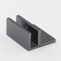 Frameless shower glass U BRACKET SQUARE WITH HORIZONTAL LEG 10mm glass - Gunmetal Grey
