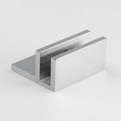 Frameless shower glass U BRACKET SQUARE WITH HORIZONTAL LEG 10mm glass - Brushed Satin