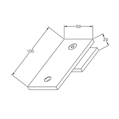 BRACKET SQUARE GLASS TO WALL 180 Degrees - Image 5