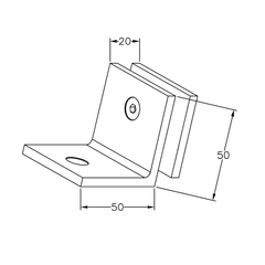 Frameless shower glass BRACKET SQUARE GLASS TO WALL 90 Degrees - Brushed Nickel