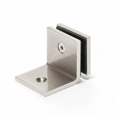 Frameless shower glass BRACKET SQUARE GLASS TO WALL 90 Degrees - Brushed Nickel