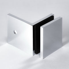 Frameless shower glass BRACKET SQUARE GLASS TO WALL 90 Degrees - Chrome