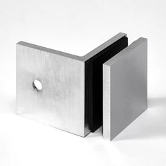 Frameless shower glass BRACKET SQUARE GLASS TO WALL 90 Degrees - Satin Chrome