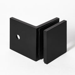 Frameless shower glass BRACKET SQUARE GLASS TO WALL 90 Degrees - Matt Black