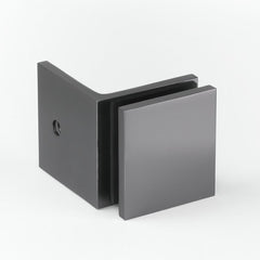 Frameless shower glass BRACKET SQUARE GLASS TO WALL 90 Degrees - Gunmetal Grey