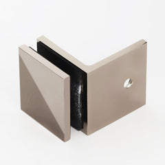 Frameless shower glass BRACKET SQUARE GLASS TO WALL 90 Degrees - Polished Nickel