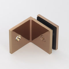 Frameless shower glass BRACKET SQUARE GLASS TO WALL 90 Degrees - Rose Gold / Copper