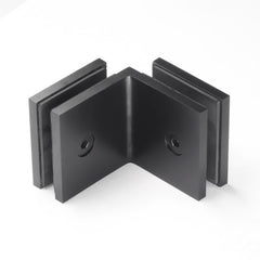 Frameless shower glass BRACKET SQUARE GLASS TO GLASS 90 Degrees - Matt Black