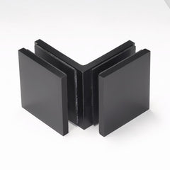 Frameless shower glass BRACKET SQUARE GLASS TO GLASS 90 Degrees - Matt Black
