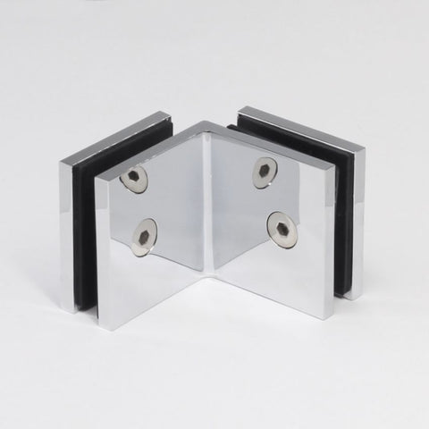 Frameless shower glass BRACKET SQUARE GLASS TO GLASS 90 DEGREE