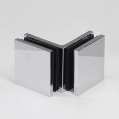 Frameless shower glass BRACKET SQUARE GLASS TO GLASS 90 Degrees - Chrome