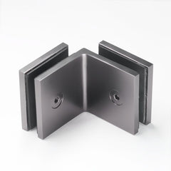 Frameless shower glass BRACKET SQUARE GLASS TO GLASS 90 Degrees - Gunmetal Grey