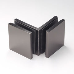 Frameless shower glass BRACKET SQUARE GLASS TO GLASS 90 Degrees - Gunmetal Grey