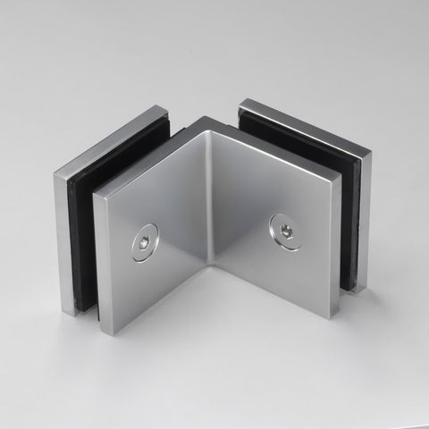 Frameless shower glass BRACKET SQUARE GLASS TO GLASS 90 DEGREE