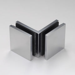 Frameless shower glass BRACKET SQUARE GLASS TO GLASS 90 Degrees - Pearl Chrome