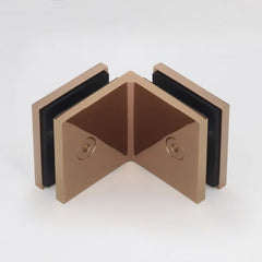 Frameless shower glass BRACKET SQUARE GLASS TO GLASS 90 Degrees - Rose Gold / Copper
