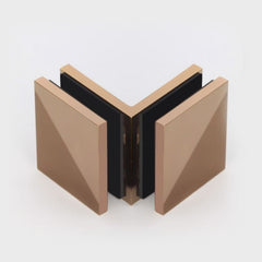Frameless shower glass BRACKET SQUARE GLASS TO GLASS 90 Degrees - Rose Gold / Copper