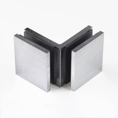 Frameless shower glass BRACKET SQUARE GLASS TO GLASS 90 Degrees - Satin Chrome