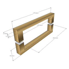 SHOWER HANDLE RECTANGULAR D 275X25X13 250MM CTC