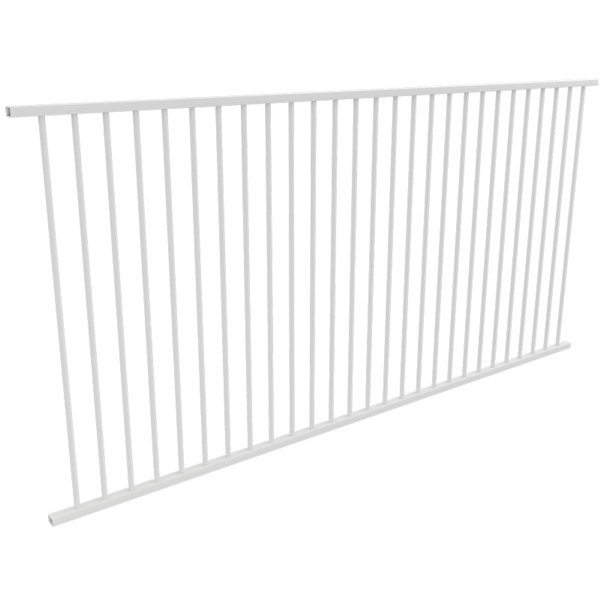 2450mm wide Flat Top Pool Fence Panel - WHITE - 1200mm high
