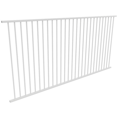 2450mm wide Flat Top Pool Fence Panel - WHITE - 1200mm high