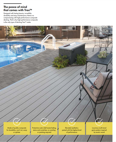 Trex™ Square Edge Board, Composite deck board, 25 Year Warranty