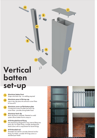 Aluminium BATTEN EXTRUSIONS - Battens, Choose of sizes and colours.