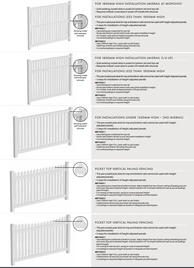 White PVC Vertical paling panel kit 2388mm x 1800mm, picket fence, 7 Year Warranty
