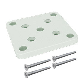 Aluminium base plate set for semi frameless aluminium pool fence posts and 50 x 50mm posts