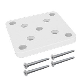 Aluminium base plate set for semi frameless aluminium pool fence posts and 50 x 50mm posts