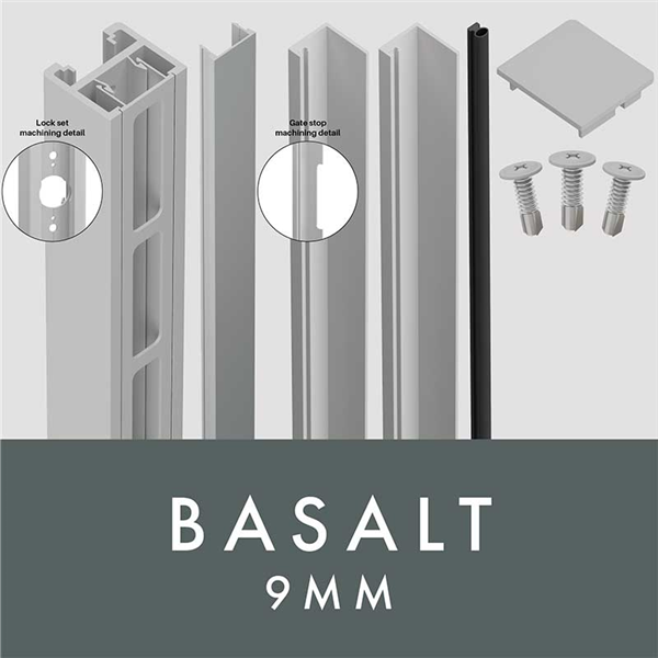 Aluminium Slat Gate Frame Kit 9mm gate lockbox kit SUITABLE FOR LEVER/KNOB LOCK SET for SLAT PEDESTRIAN GATES