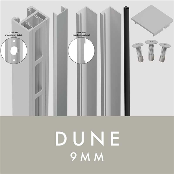 Aluminium Slat Gate Frame Kit 9mm gate lockbox kit SUITABLE FOR LEVER/KNOB LOCK SET for SLAT PEDESTRIAN GATES
