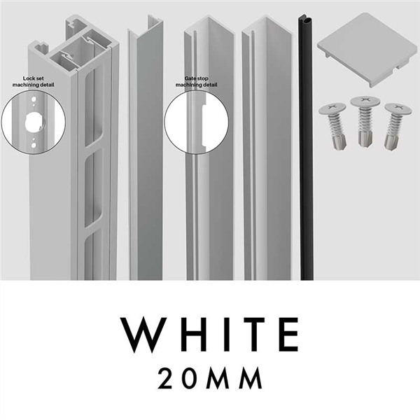 Aluminium Slat Gate Frame Kit   20mm gate lockbox kit SUITABLE FOR LEVER/KNOB LOCK SET