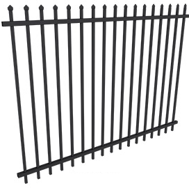 Spear Top Black Heavy Duty Security Steel Fencing Fence Panels, Black